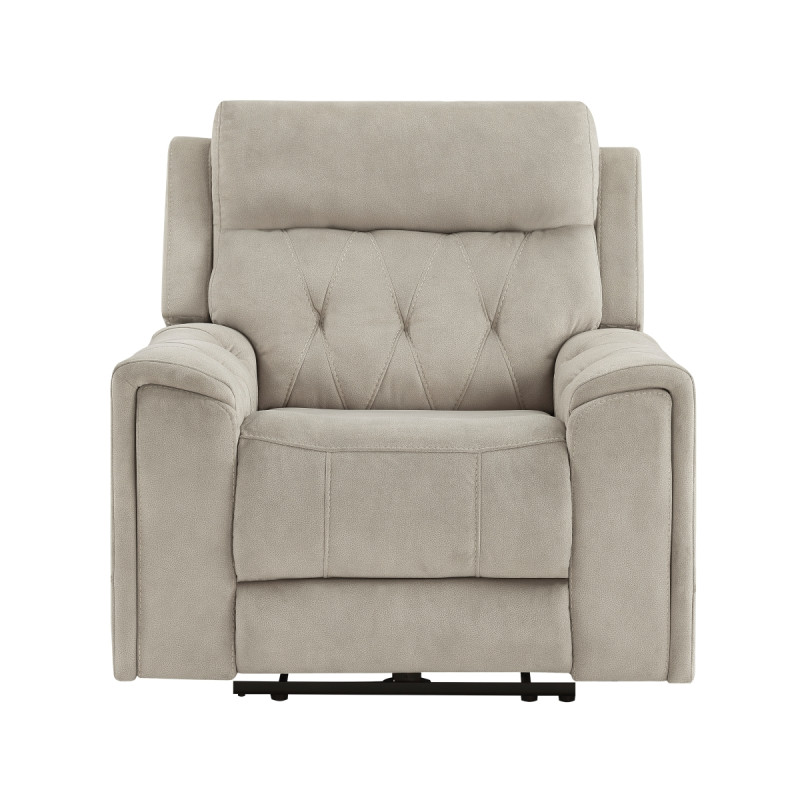 9670TP-1PWH Power Reclining Chair with Power Headrest, Hidden Arms Cup Holders and Charging Ports