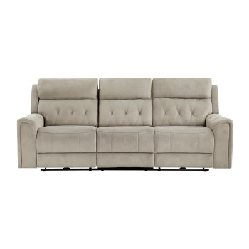 9670TP-3PWH Power Double Reclining Sofa with Power Headrests, Hidden Arms Cup Holders and Charging Ports