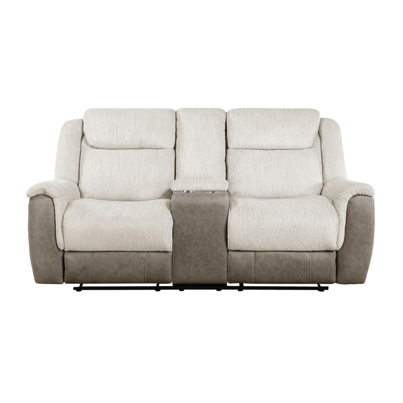 9703BE-2 Double Reclining Love Seat with Center Console