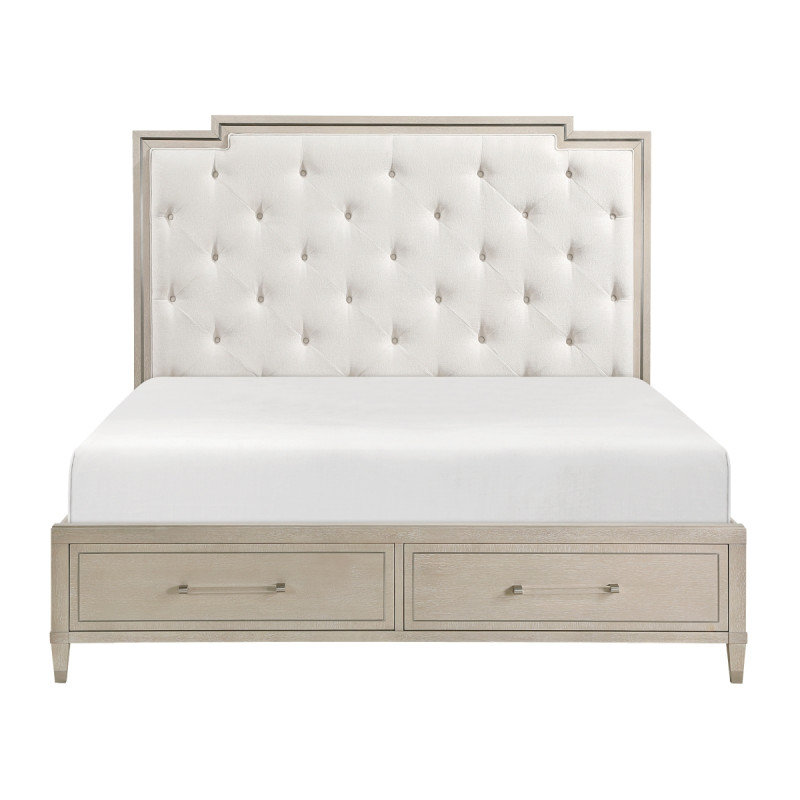 1312-1* Queen Platform Bed with Footboard Storage