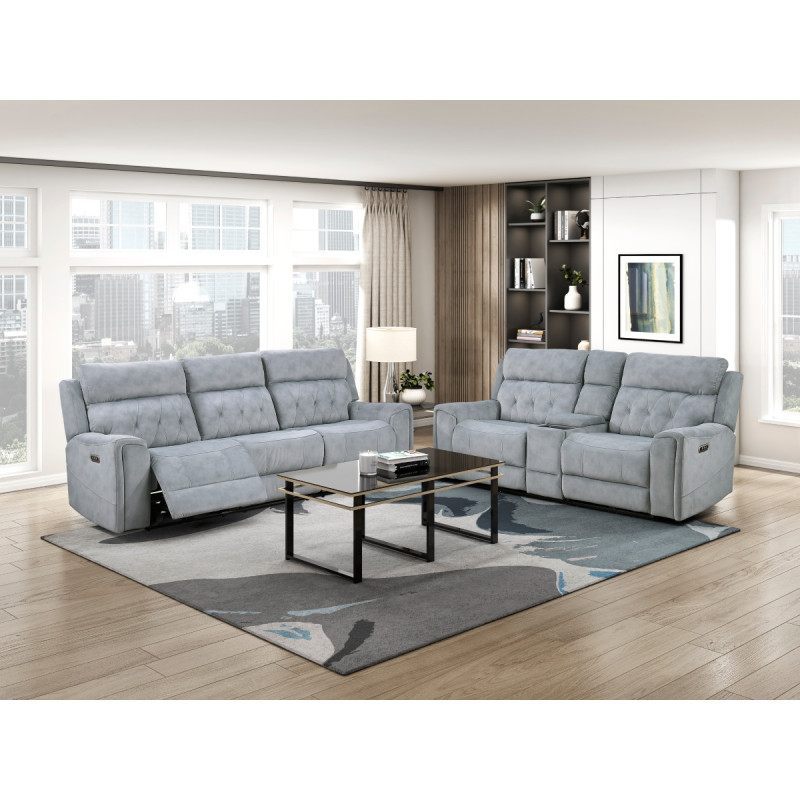 9670GY*2PWH 2PC SETS SOFA, LOVESEAT