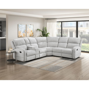 8406GY*SC 3-Piece Reclining Sectional with Left Console
