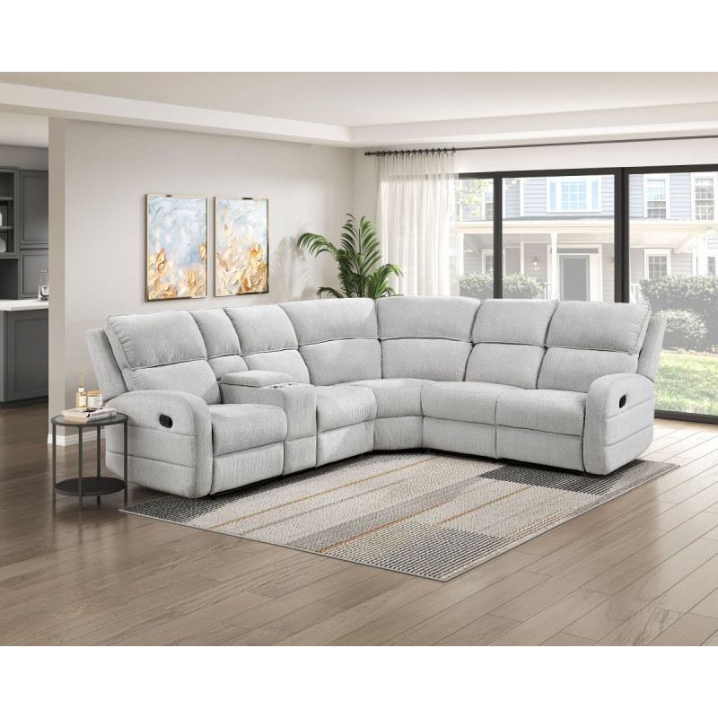 8406GY*SC 3-Piece Reclining Sectional with Left Console