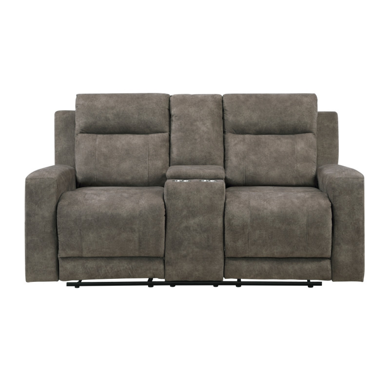 9635BR-2 Double Reclining Love Seat with Center Console