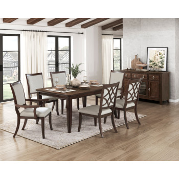 5962-96*7 7PC SETS Dining Table + 4 Side Chairs + 2 Arm Chairs