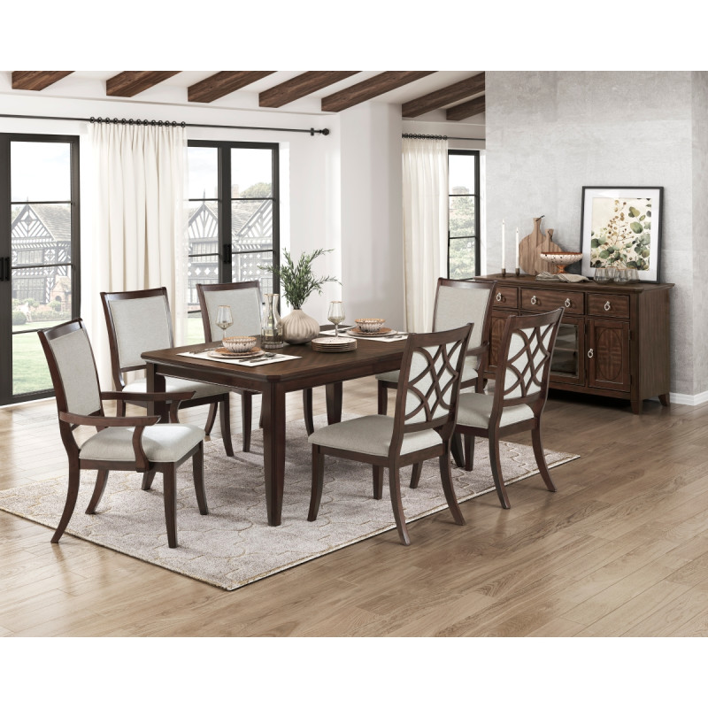 5962-96*7 7PC SETS Dining Table + 4 Side Chairs + 2 Arm Chairs
