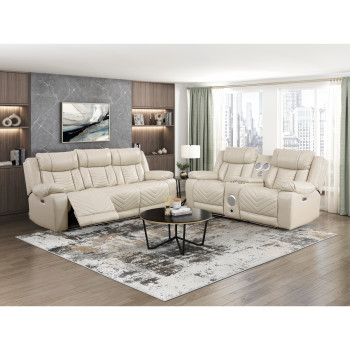 8457BEG*2PW 2pc Set: Sofa, Love (Power)