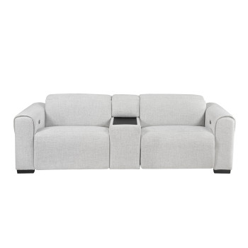 9455CLD-2CNPWH* Power Double Reclining Love Seat with Center Console and Power Headrests, Charging Ports