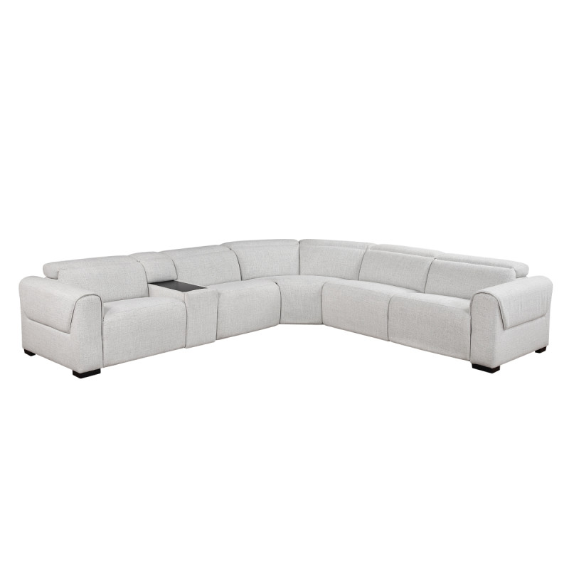 9455CLD*6LRRRPWH 6-Piece Modular Power Reclining Sectional with Power Headrests, Charging Ports