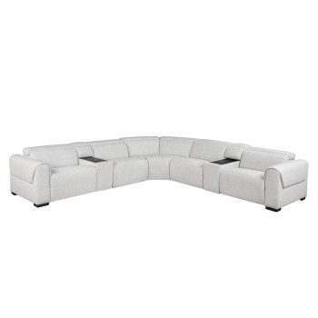 9455CLD*7LRRRPWH 7-Piece Modular Power Reclining Sectional with Power Headrests