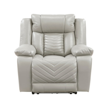 8457GRY-1PW Power Reclining Chair with LED and Charging Ports