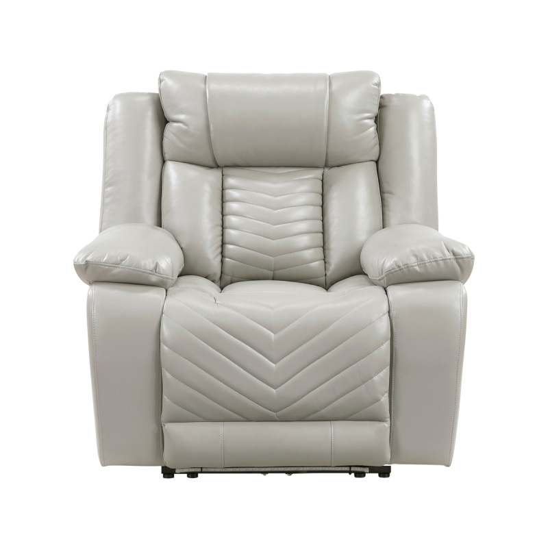 8457GRY-1PW Power Reclining Chair with LED and Charging Ports