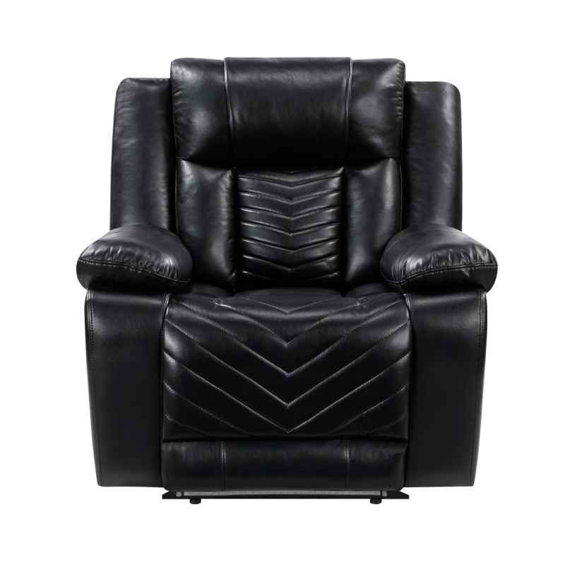 8457BLK-1PW Power Reclining Chair with LED and Charging Ports