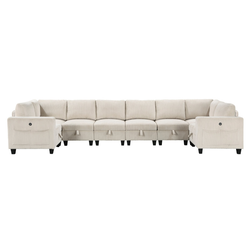 9650NBE*8SC 8-Piece Sectional with Storage, Storage Pouches and Charging Ports