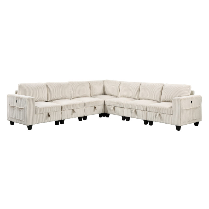 9650NBE*7SC 7-Piece Sectional with Storage, Storage Pouches and Charging Ports