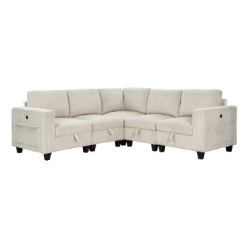 9650NBE*5SC 5-Piece Sectional with Storage, Storage Pouches and Charging Ports