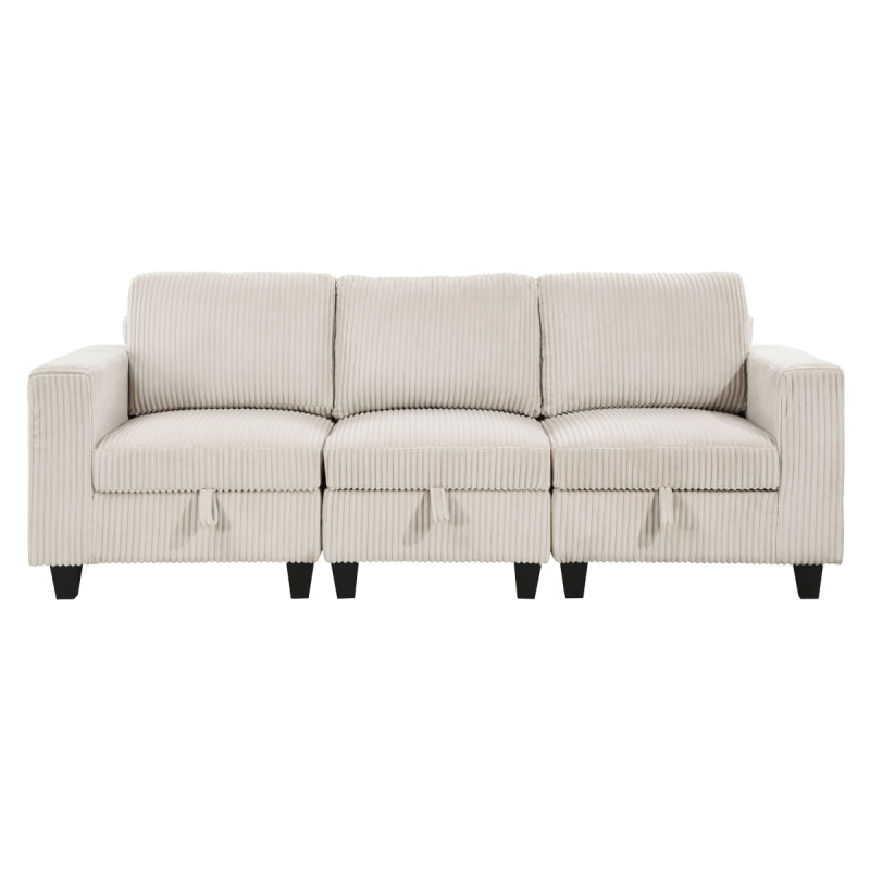 9650NBE-3* Sofa with Storage, Storage Pouches and Charging Ports