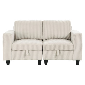 9650NBE-2* Love Seat with Storage, Storage Pouches and Charging Ports