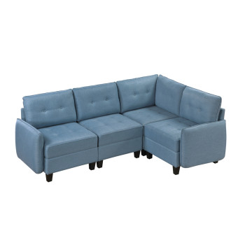 9557BUE*4SC 4-Piece Sectional with Storage
