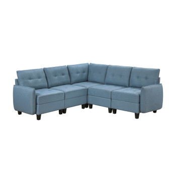 9557BUE*5SC 5-Piece Sectional with Storage