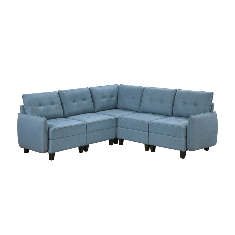 9557BUE*5SC 5-Piece Sectional with Storage