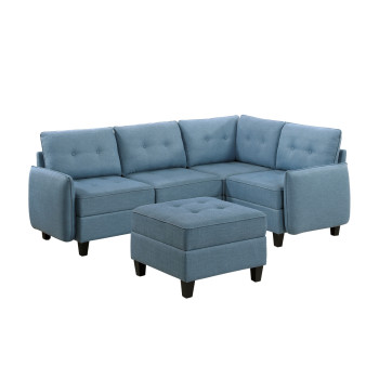 9557BUE*5SCOT 5-Piece Sectional with Storage and Ottoman