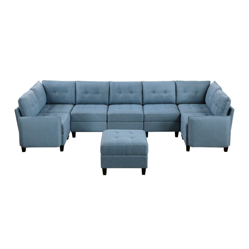 9557BUE*8SCOT 8-Piece Sectional with Storage and Ottoman