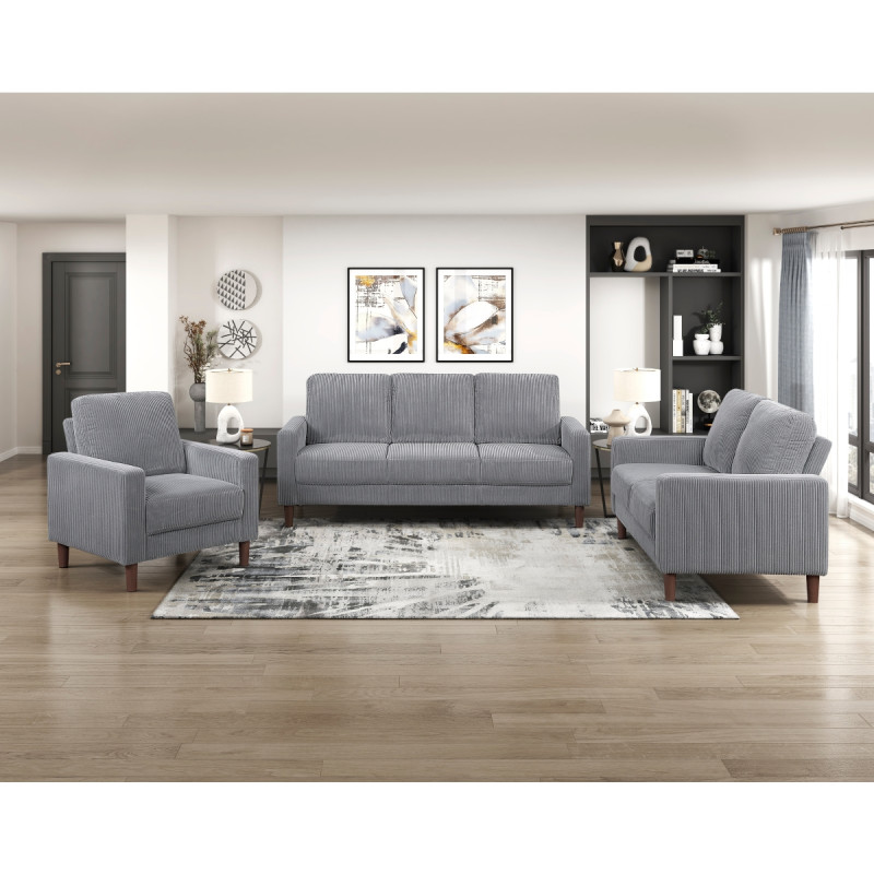 9520GRY*3 3PC SETS Sofa + Love Seat + Chair