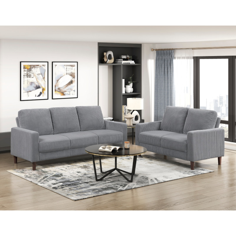 9520GRY*2 2PC SETS Sofa + Love Seat
