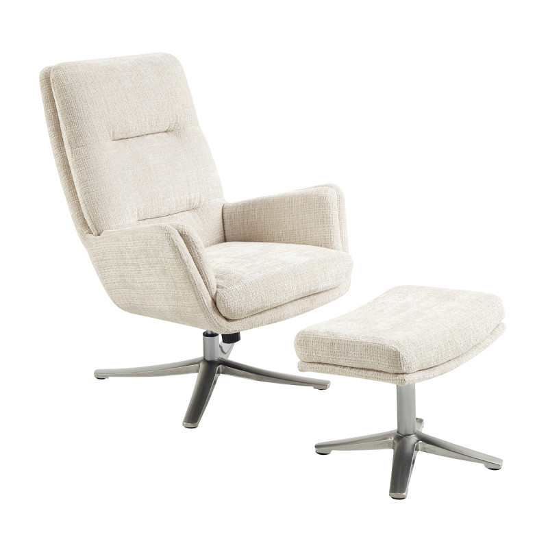 1159BE Swivel Chair with Ottoman