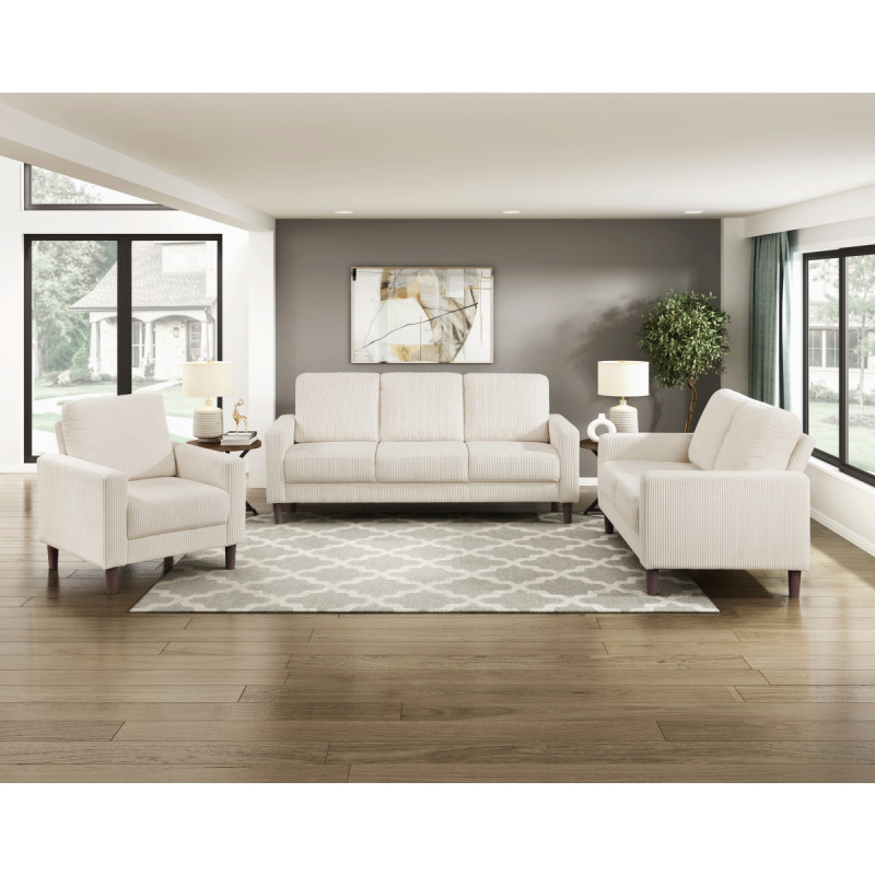 9520BEG*3 3PC SETS Sofa + Love Seat + Chair
