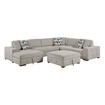 9624TP*5LC2R 5-Piece Sectional with Left Chaise and Storage Ottoman