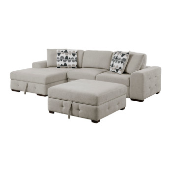 9624TP*3LC2R 3-Piece Sectional with Left Chaise and Ottoman