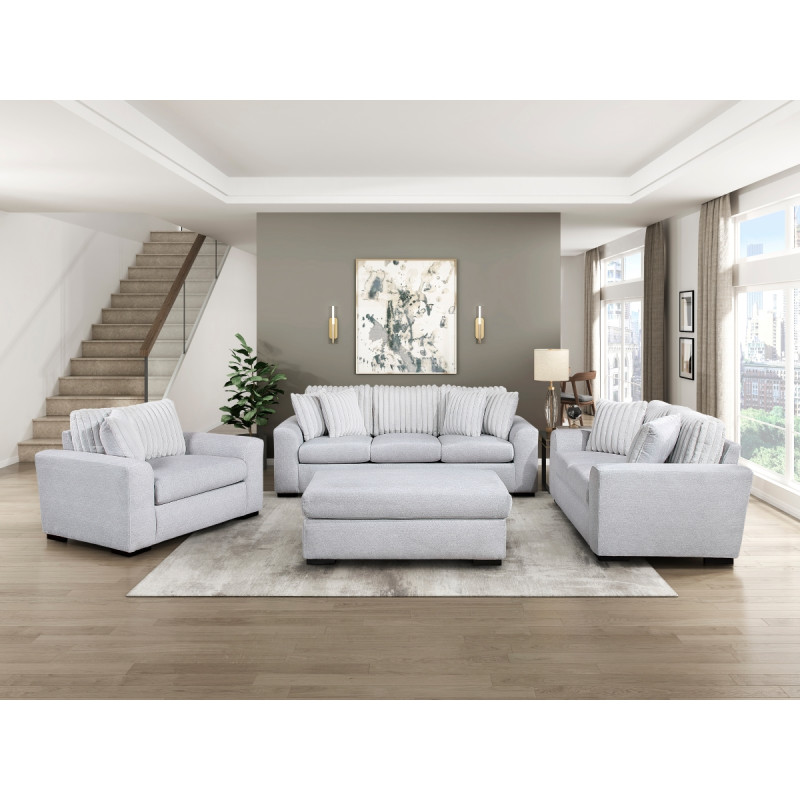 9720GRY*3 3PC SETS Sofa + Love Seat + Chair