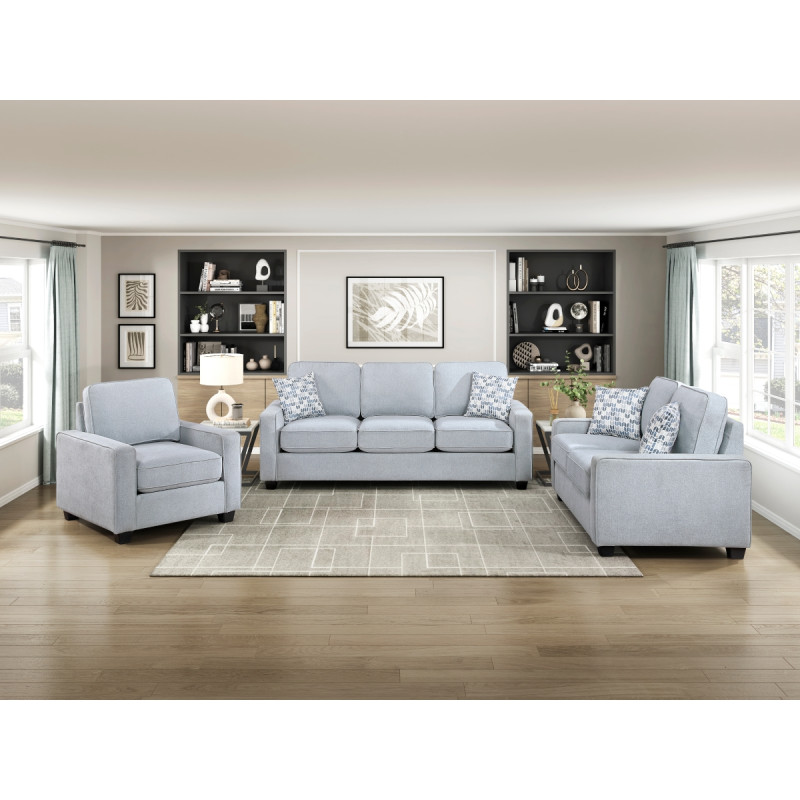 9660GY*3 3PC SETS Sofa + Love Seat + Chair