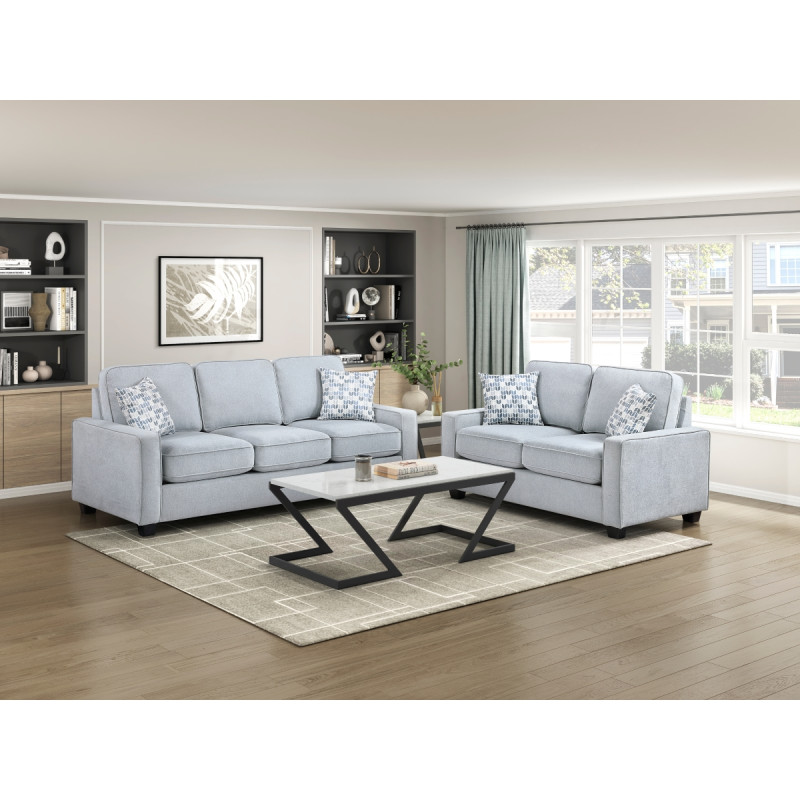 9660GY*2 2PC SETS Sofa + Love Seat