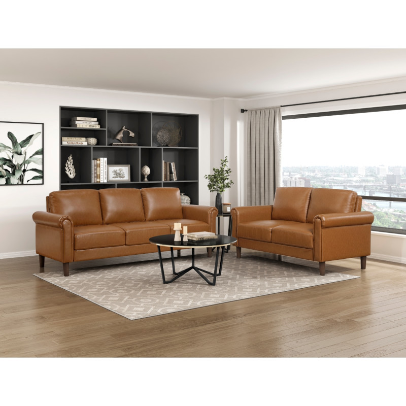 9690BRW*2 2PC SETS Sofa + Love Seat