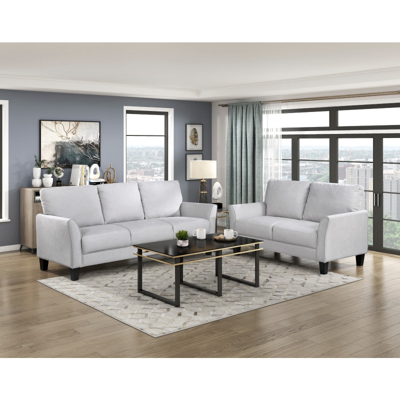 9519GRY*2 2PC SETS Sofa + Love Seat