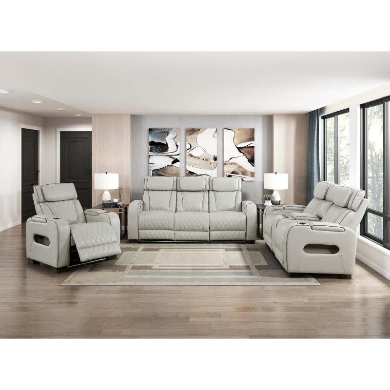9516TPE*3PWH 3pc Set: Sofa, Love,  Chair (Power)
