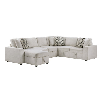 9702BE*3LC3R 3-Piece Sectional with Pull-out Bed and Hidden Storage