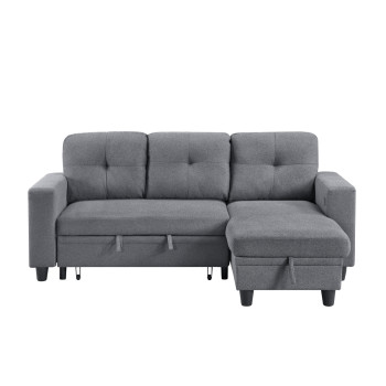 9705GY*32AVC Sectional with Reversible Chaise, Pull-out Bed, Shelves and Charging Ports
