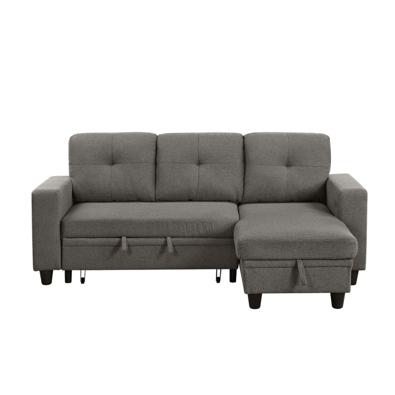 9705DB*32AVC Sectional with Reversible Chaise, Pull-out Bed, Shelves and Charging Ports