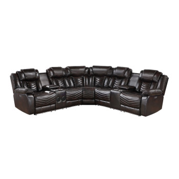 9508DB*SCPW 3-Piece Power Reclining Sectional with Consoles, Speakers, Subwoofer and LED Lighting