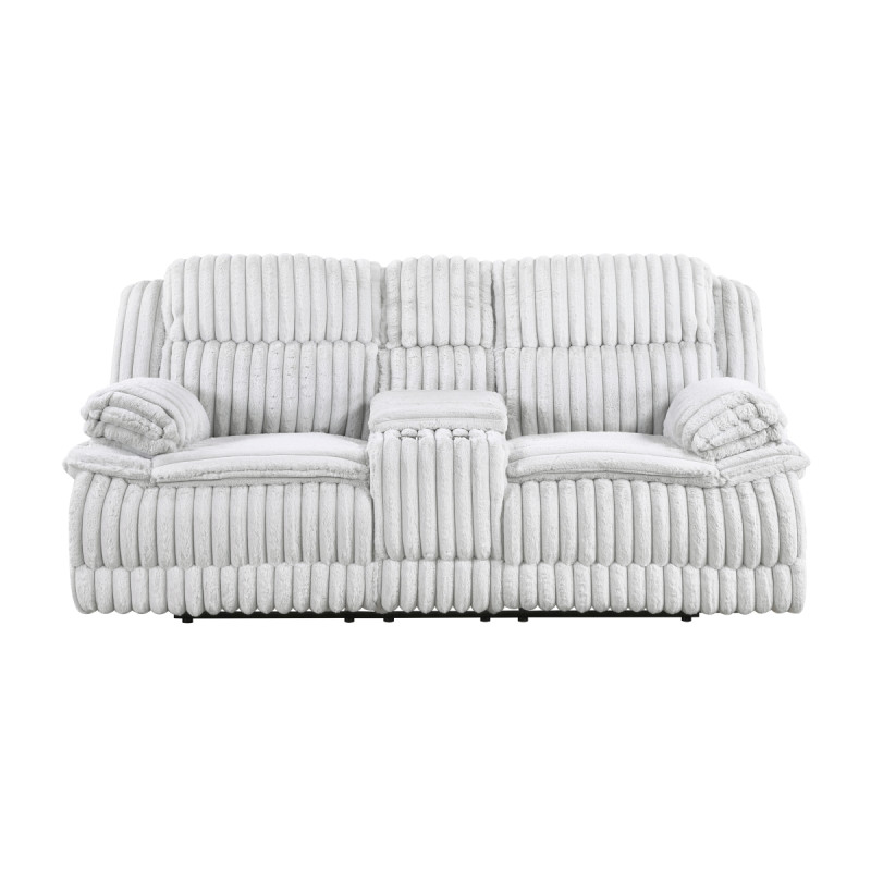 9577GY-2 Double Reclining Love Seat with Center Console