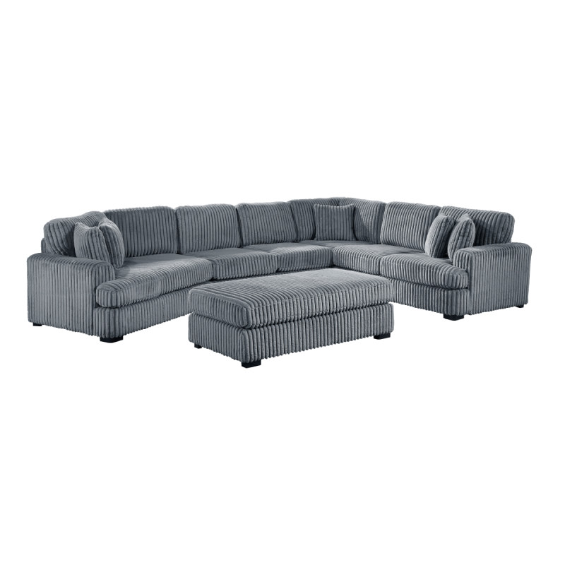 9623GY*5LU2R 5-Piece Sectional with Left Cuddler and Ottoman