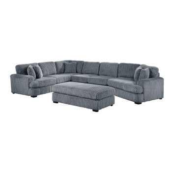 9623GY*52LRU 5-Piece Sectional with Right Cuddler and Ottoman