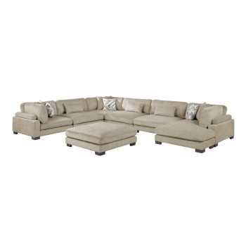 9555BRW*72CR3ACVCOT 7-Piece Modular Sectional with Ottoman