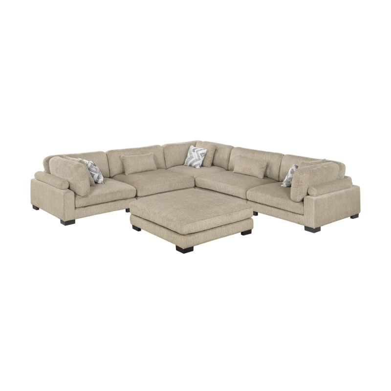 9555BRW*63CR2ACOT 6-Piece Modular Sectional with Ottoman