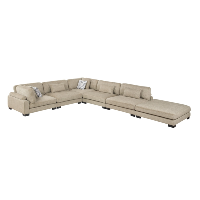 9555BRW*62CR3ACOT 6-Piece Modular Sectional with Ottoman