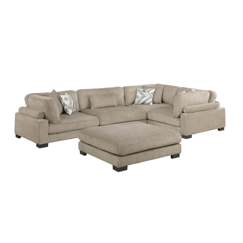 9555BRW*53CRACOT 5-Piece Modular Sectional with Ottoman